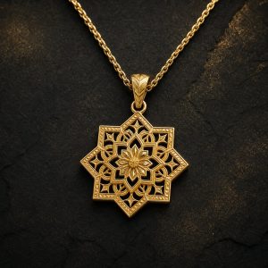 پلاک و زنجیر طلایی تزئینی